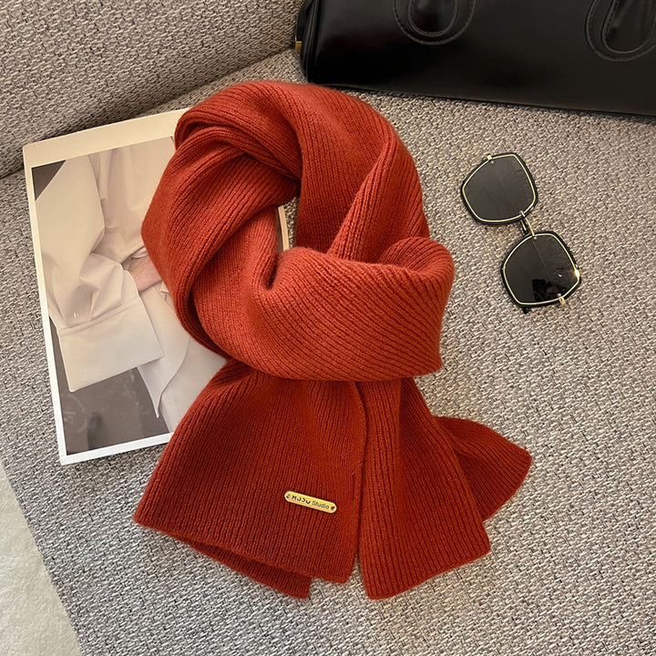Knitted scarf made of pure wool, 162x33 cm