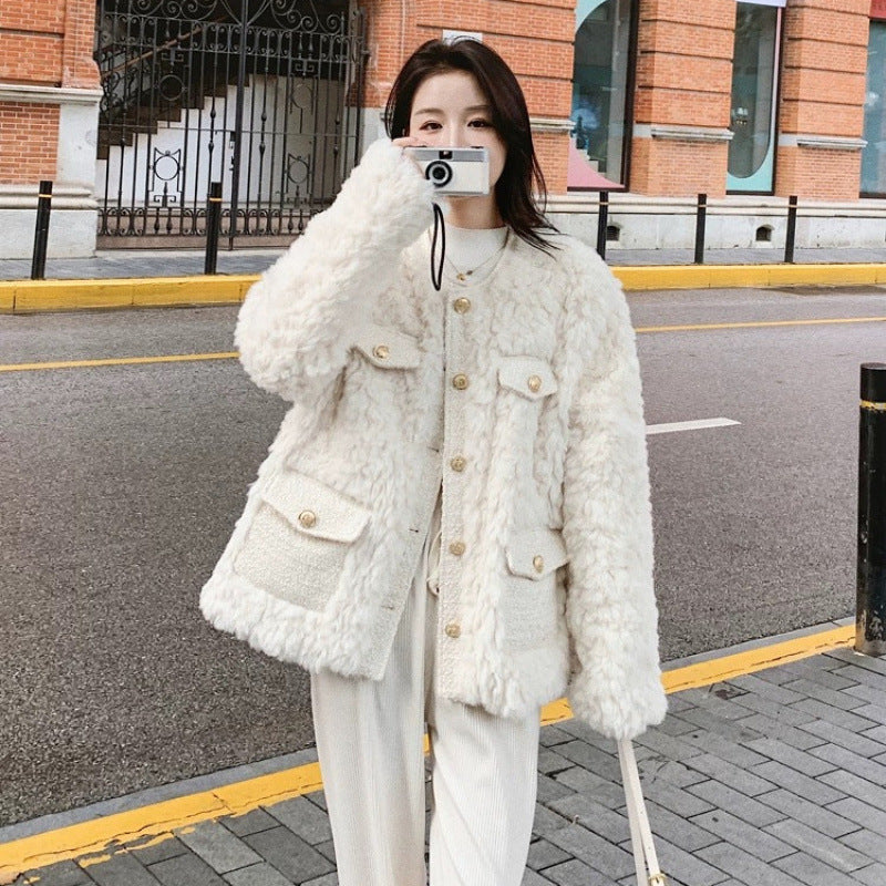 Padded teddy fleece jacket in classic style