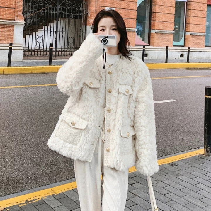 Padded teddy fleece jacket in classic style