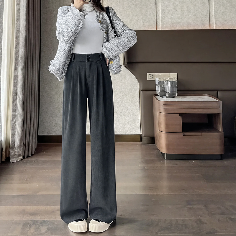 Women's corduroy pants in business style, lined