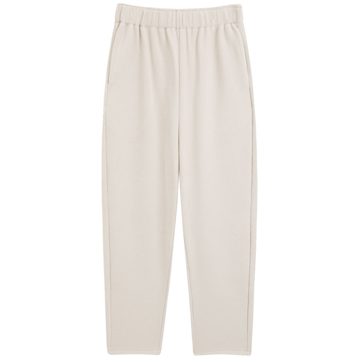 Cord pants with high waistband, wide cut, women