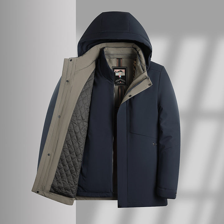 Men's down jacket with removable inner lining