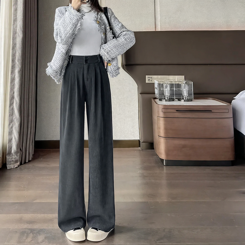 Women's corduroy pants in business style, lined