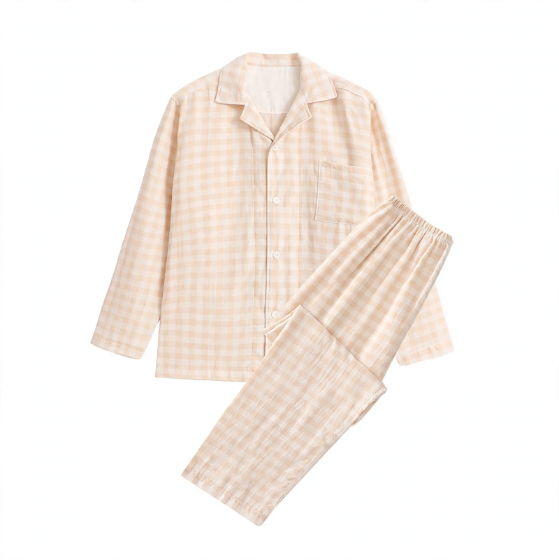 Lightweight cotton pajamas, double-layered, unisex