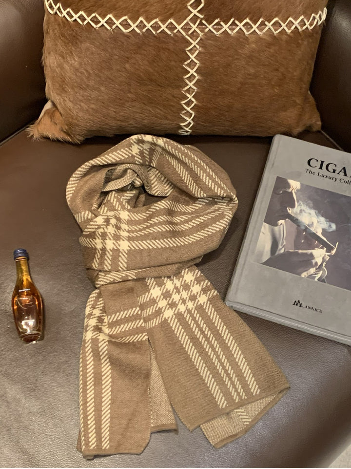 Modern knitted scarf for men, 180x30cm