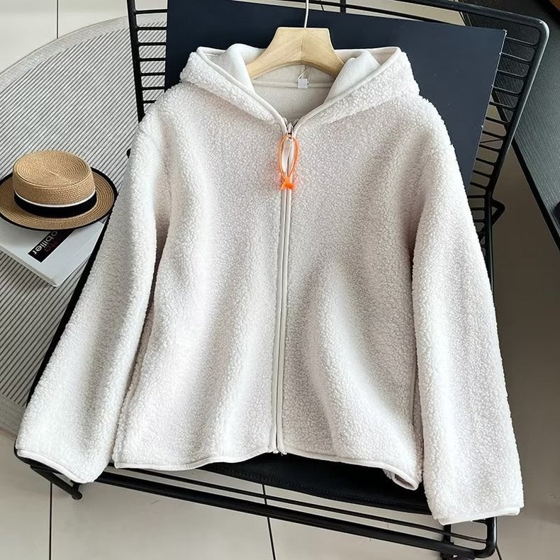 Padded hoodie made of teddy fleece