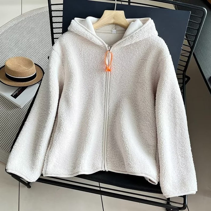 Padded hoodie made of teddy fleece