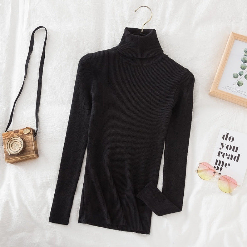 Ladies turtleneck sweater, long sleeve, knitted