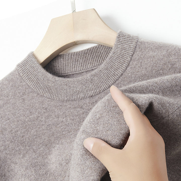 Men's cashmere sweater, solid color, warming