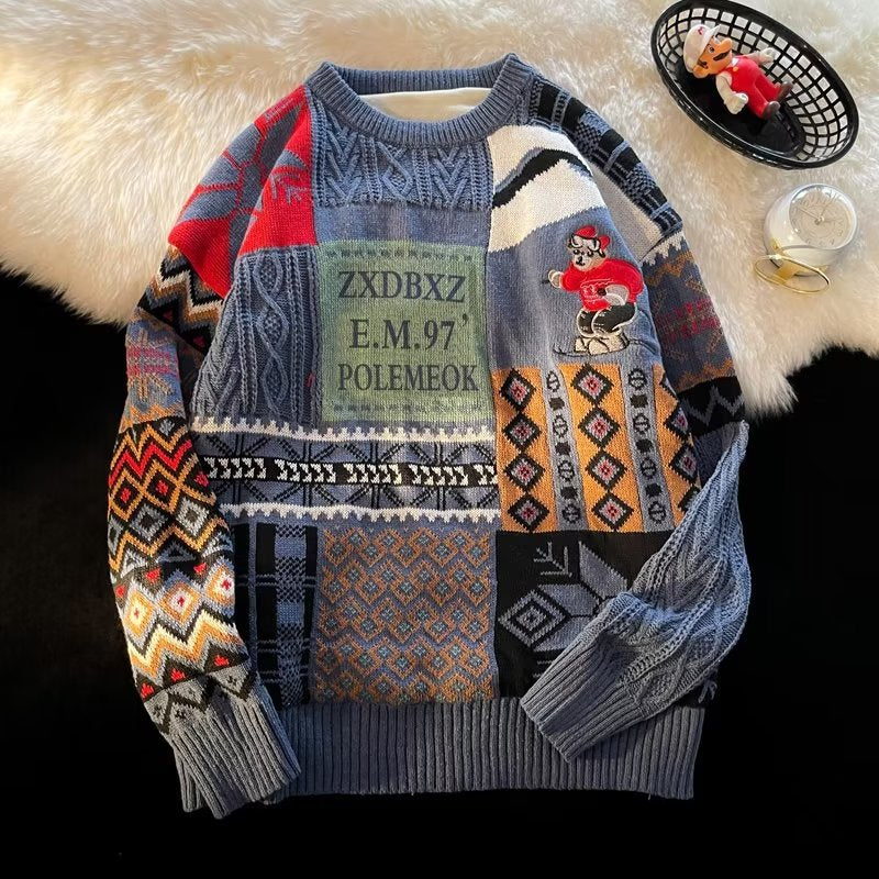 Padded knitted sweater, Unisex, winter model