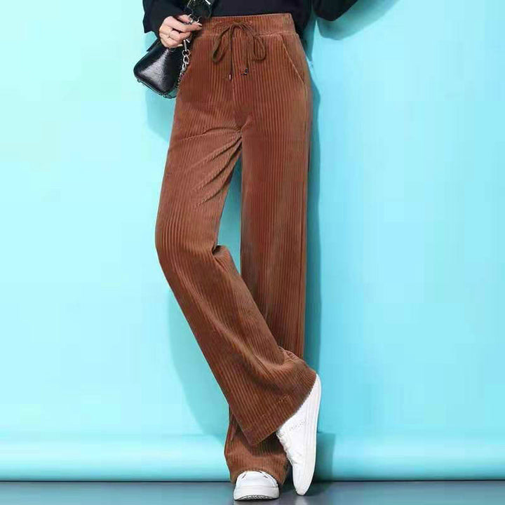 Women's wide-leg corduroy pants, lined