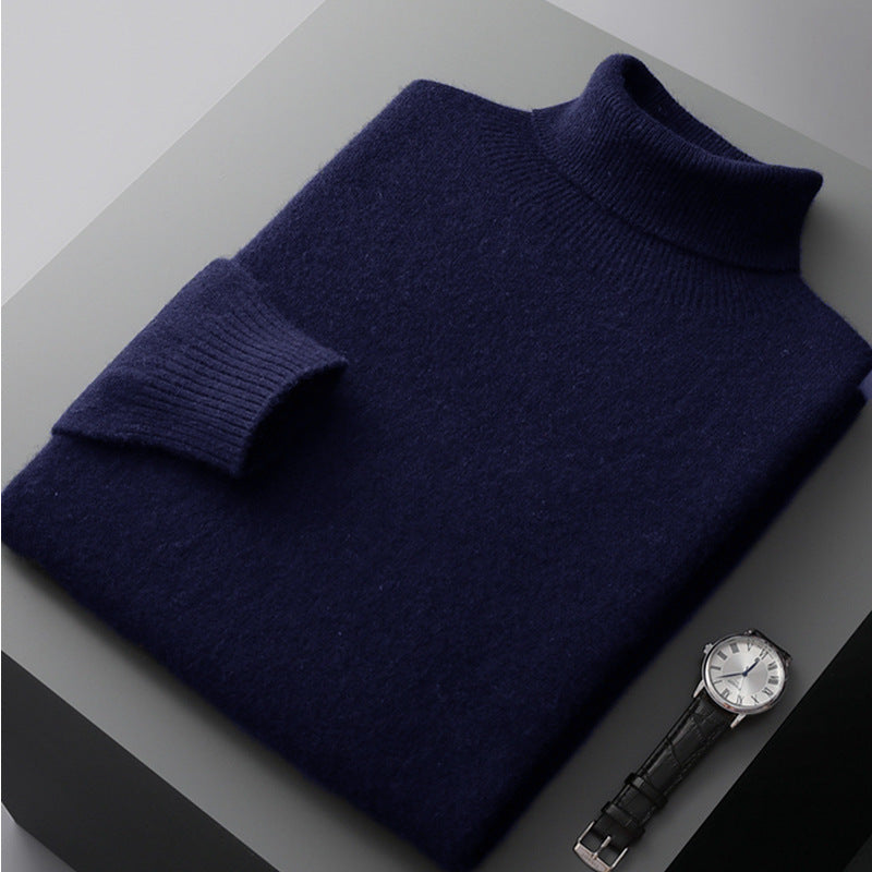 Men's wool pullover, roll neck, 350g, warm