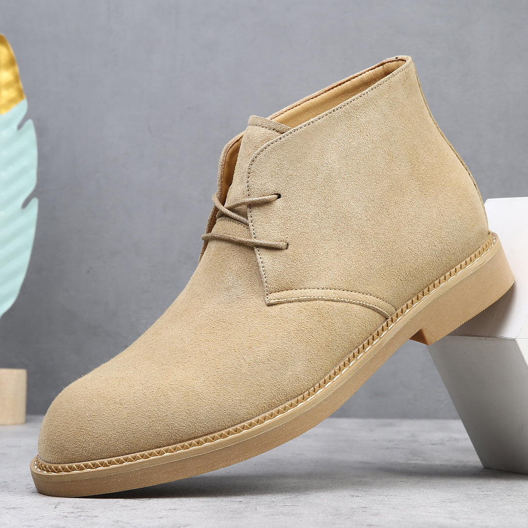 Men's desert boots, suede look, high fit