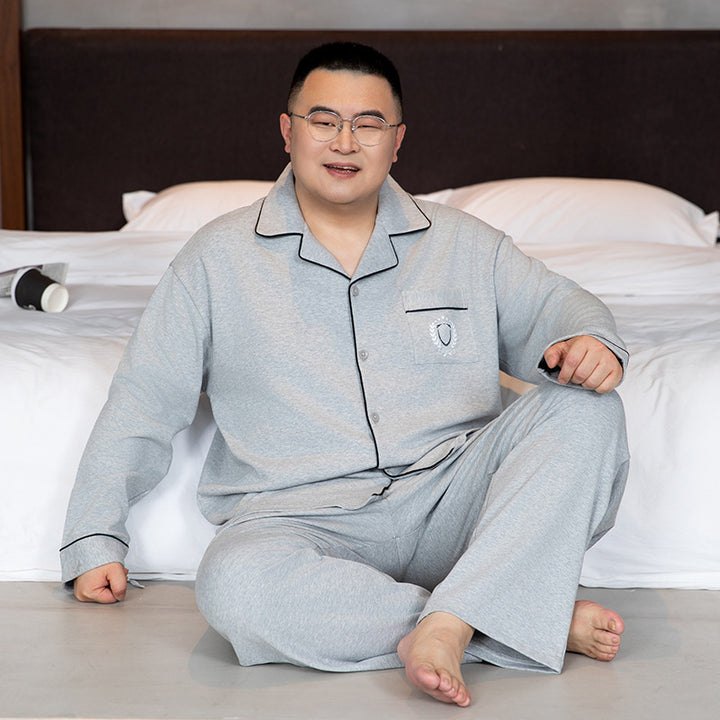 Men's Pajama Set, Cotton, Long Sleeve, Plus Sizes