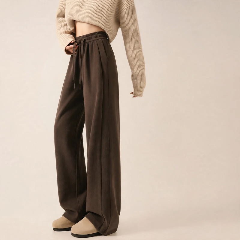 Women's corduroy pants, straight cut, lined, for autumn/winter