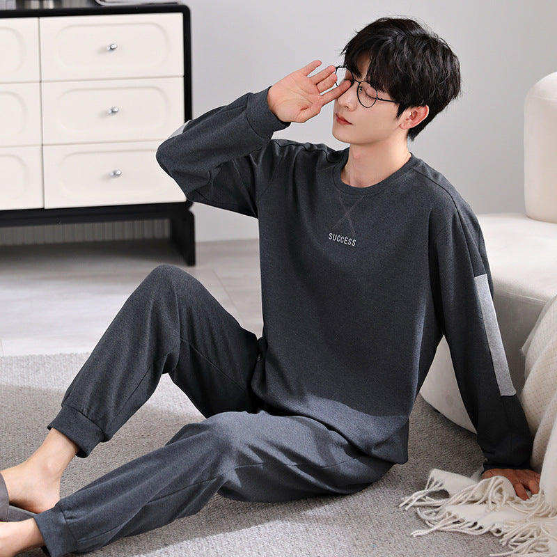 Men's house suit made of 100% cotton, long-sleeved