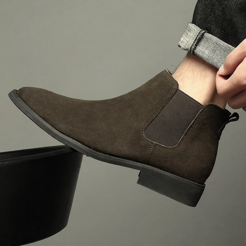 Men's Chelsea Boots, Suede Look, Pointed Toe