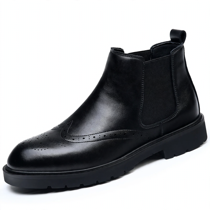 Classic men's Chelsea boots with brogue details