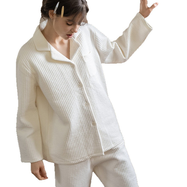 Cotton loungewear set for couples, long-sleeved
