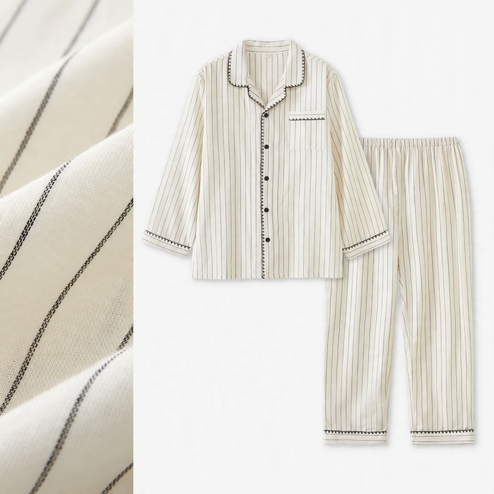 Cotton Pajama Set for Couples, Gauze Fabric