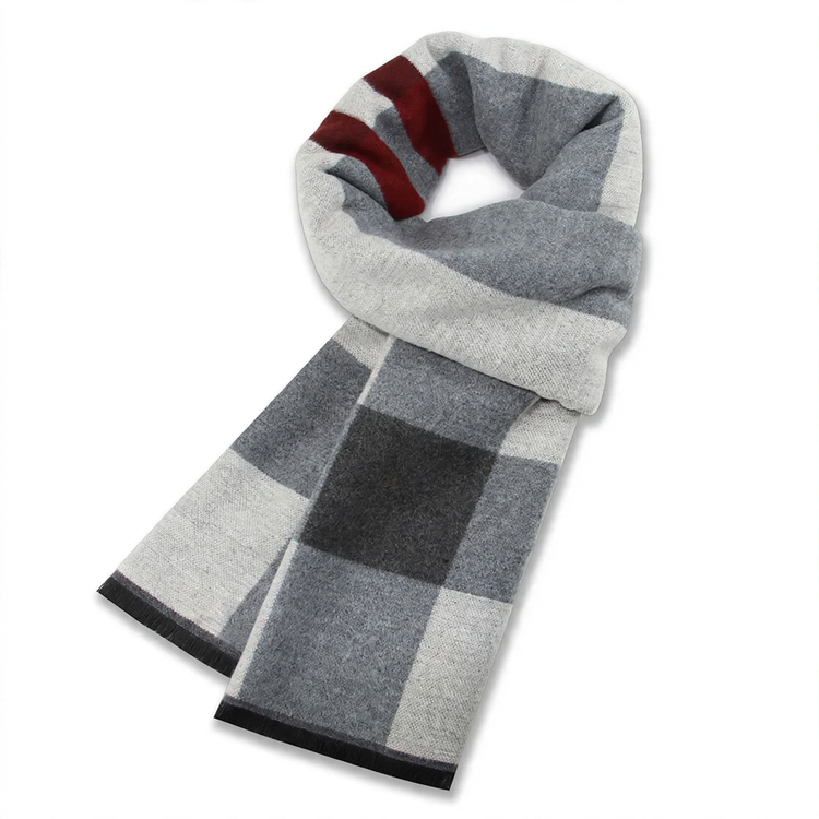 Men's scarf, wool blend, 31x180cm