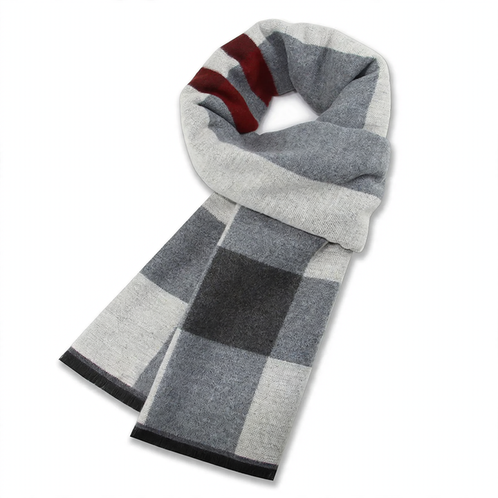 Men's scarf, wool blend, 31x180cm