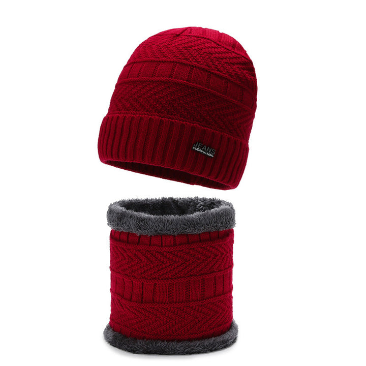 Winter knit cap with neck protection, 2-piece set