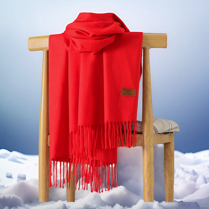 Cashmere scarf with fringes, 70x200 cm, thickened