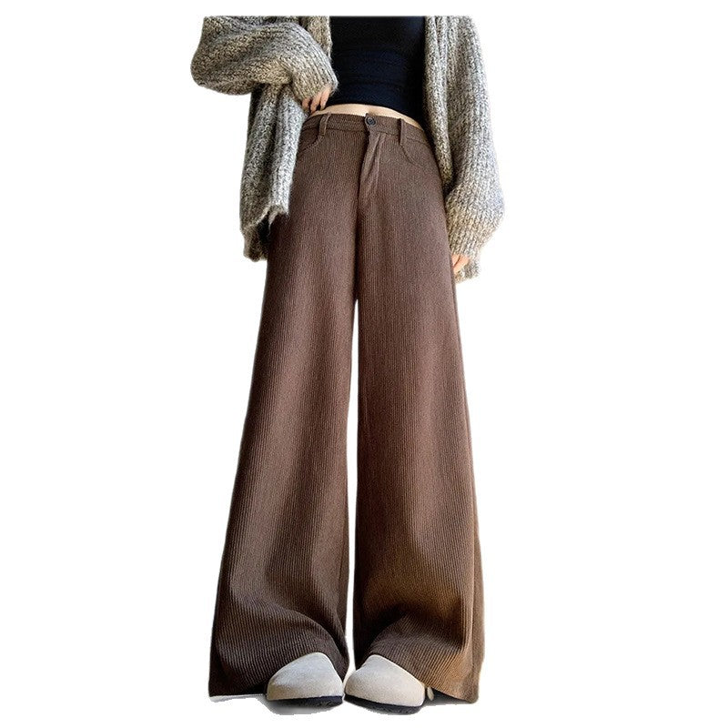 Cord pants for women, wide fit, various lengths