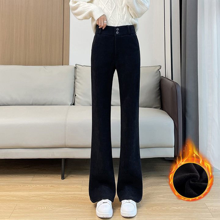 Women’s corduroy pants with a slight flare, lined