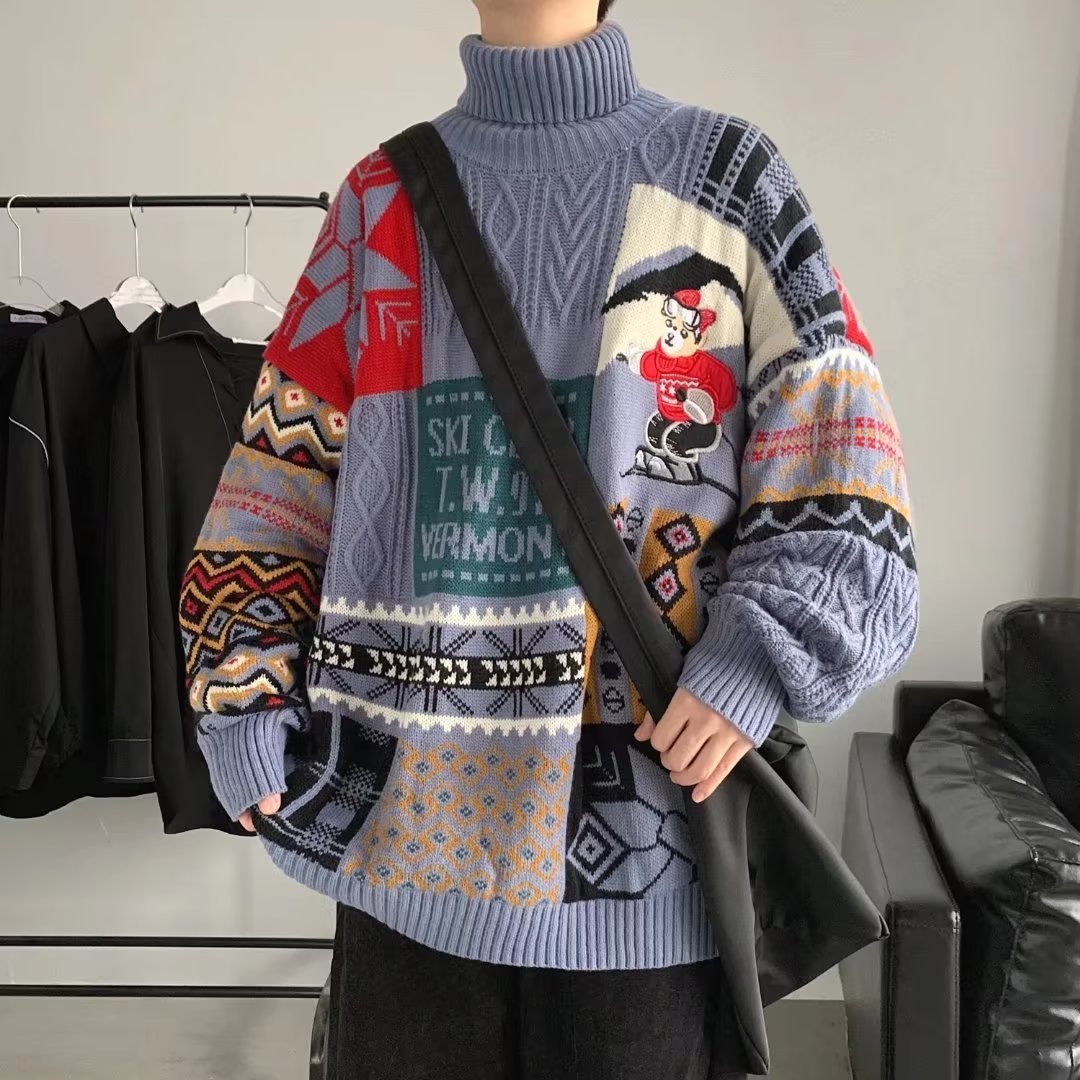Warmer knitted sweater with turtleneck