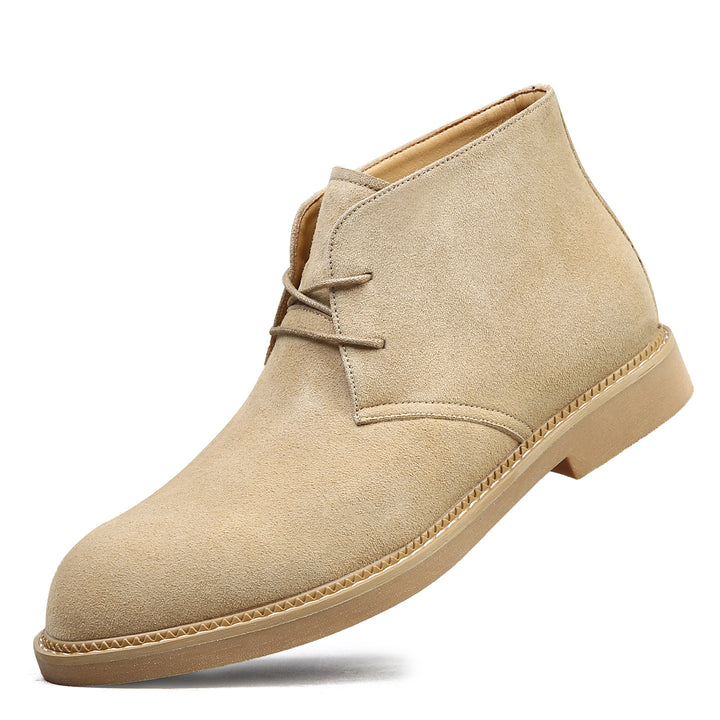 Men's desert boots, suede look, high fit