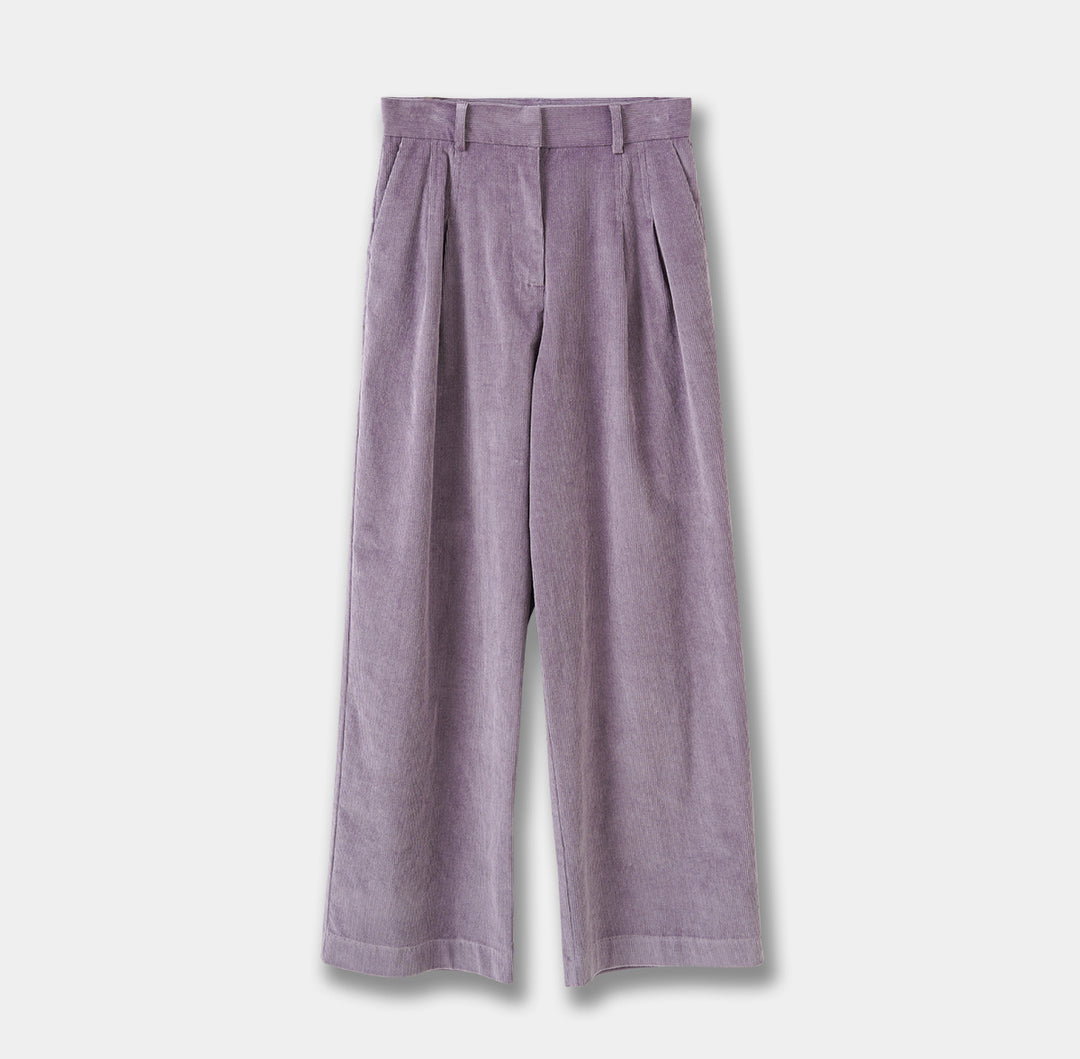 Women's corduroy trousers, straight cut, cotton, French style