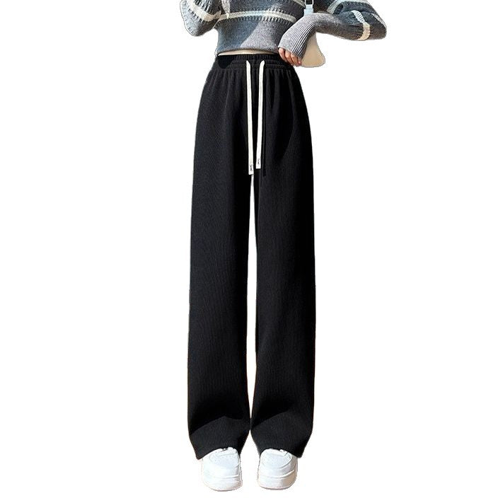 Padded cord wide pants with lamb fleece imitation