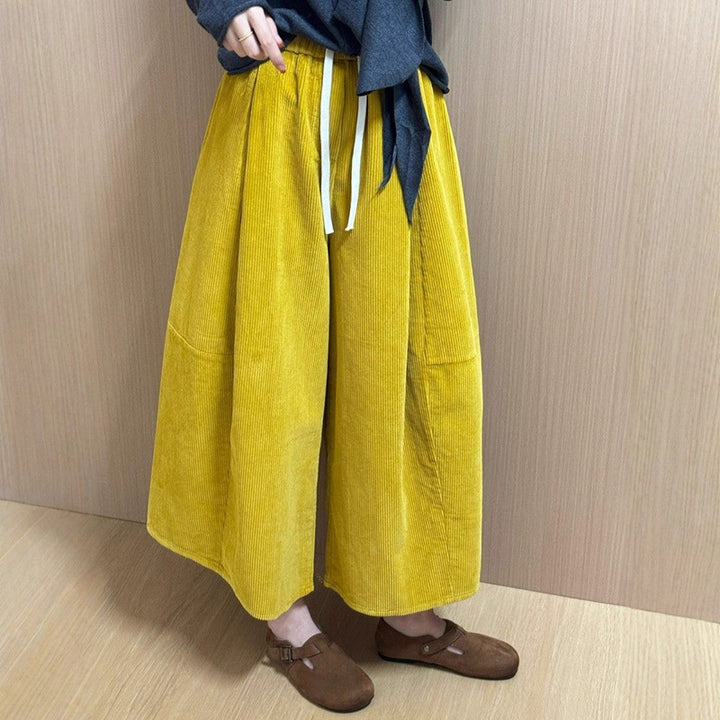 Women's wide-leg corduroy pants, lined