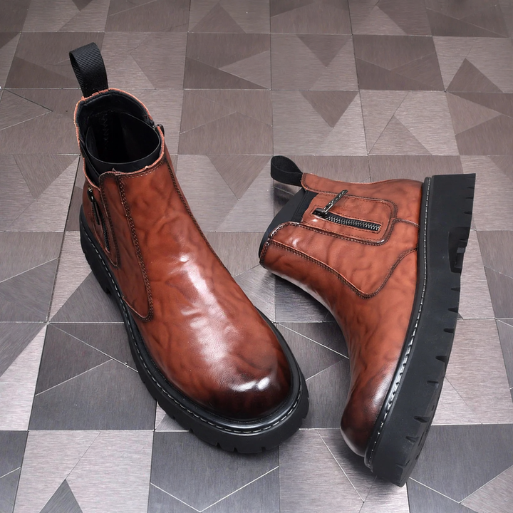 Men's Chelsea boots, lined, leather, for winter
