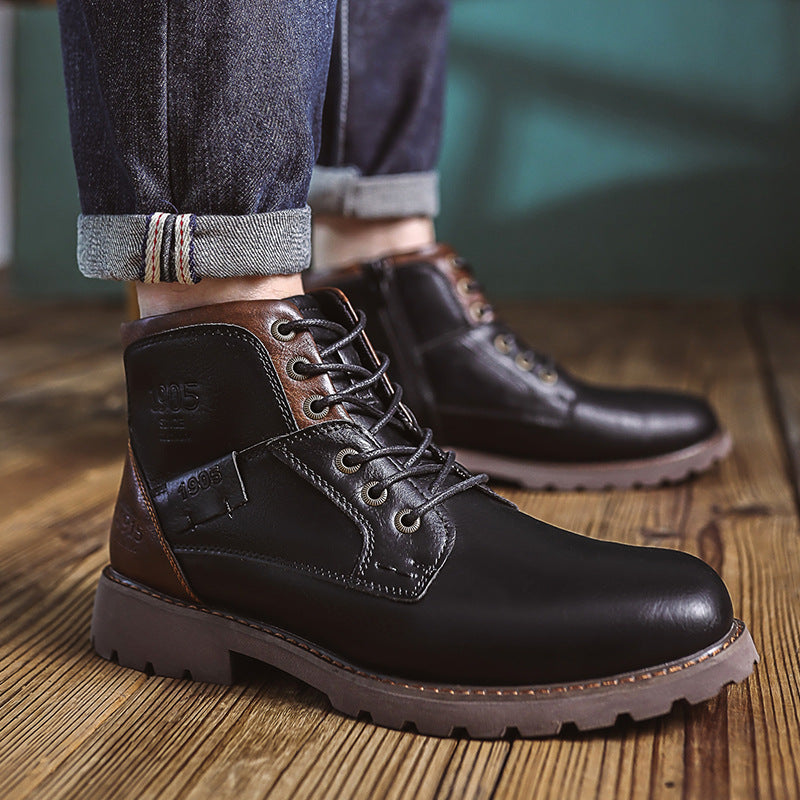 Men's retro-style boots with zipper
