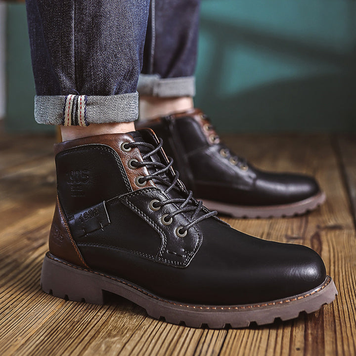 Men's retro-style boots with zipper