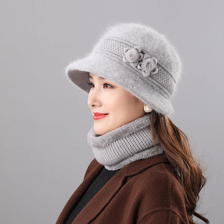 Women's Bell Hat and Scarf Set, warm, for Autumn and Winter