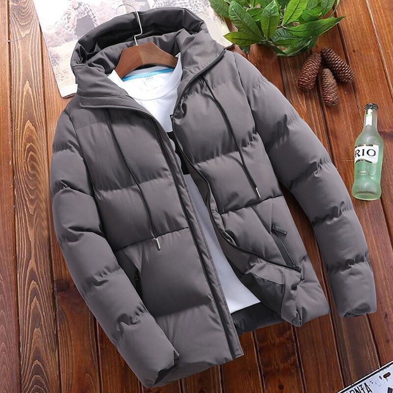 Men's padded jacket with hood, short