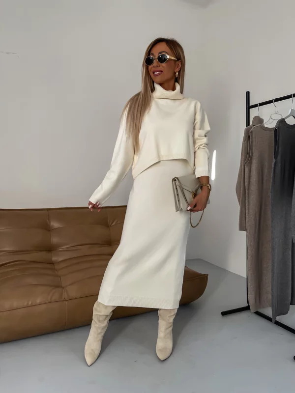 Lune London | Jersey Set Midi Dress with Turtleneck