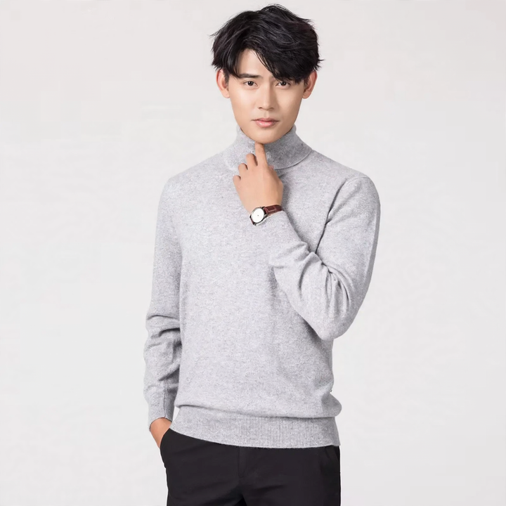 Men's Wool Pullover, Turtleneck, Easy Care