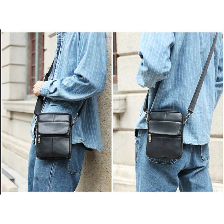 Lune London | Small Shoulder Bag Made of Genuine Leather for Men