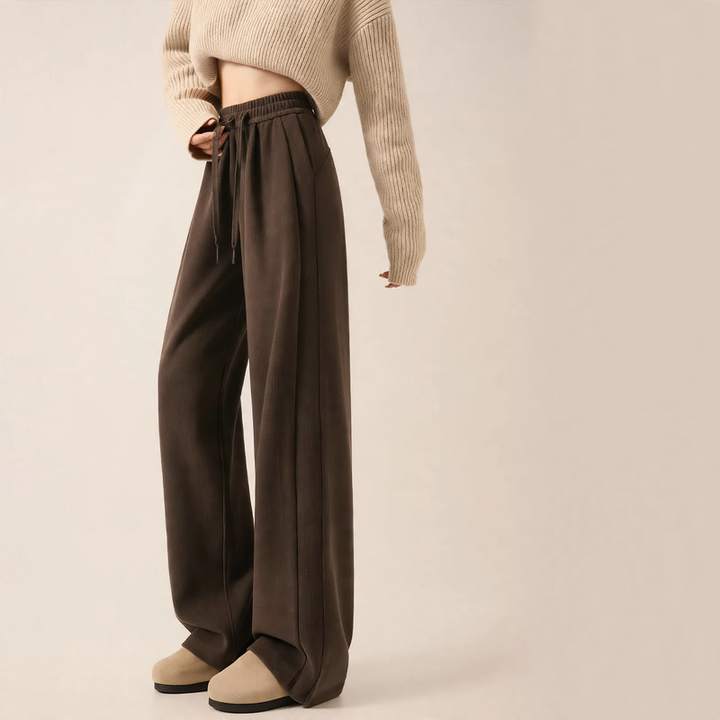 Women's corduroy pants, straight fit, padded