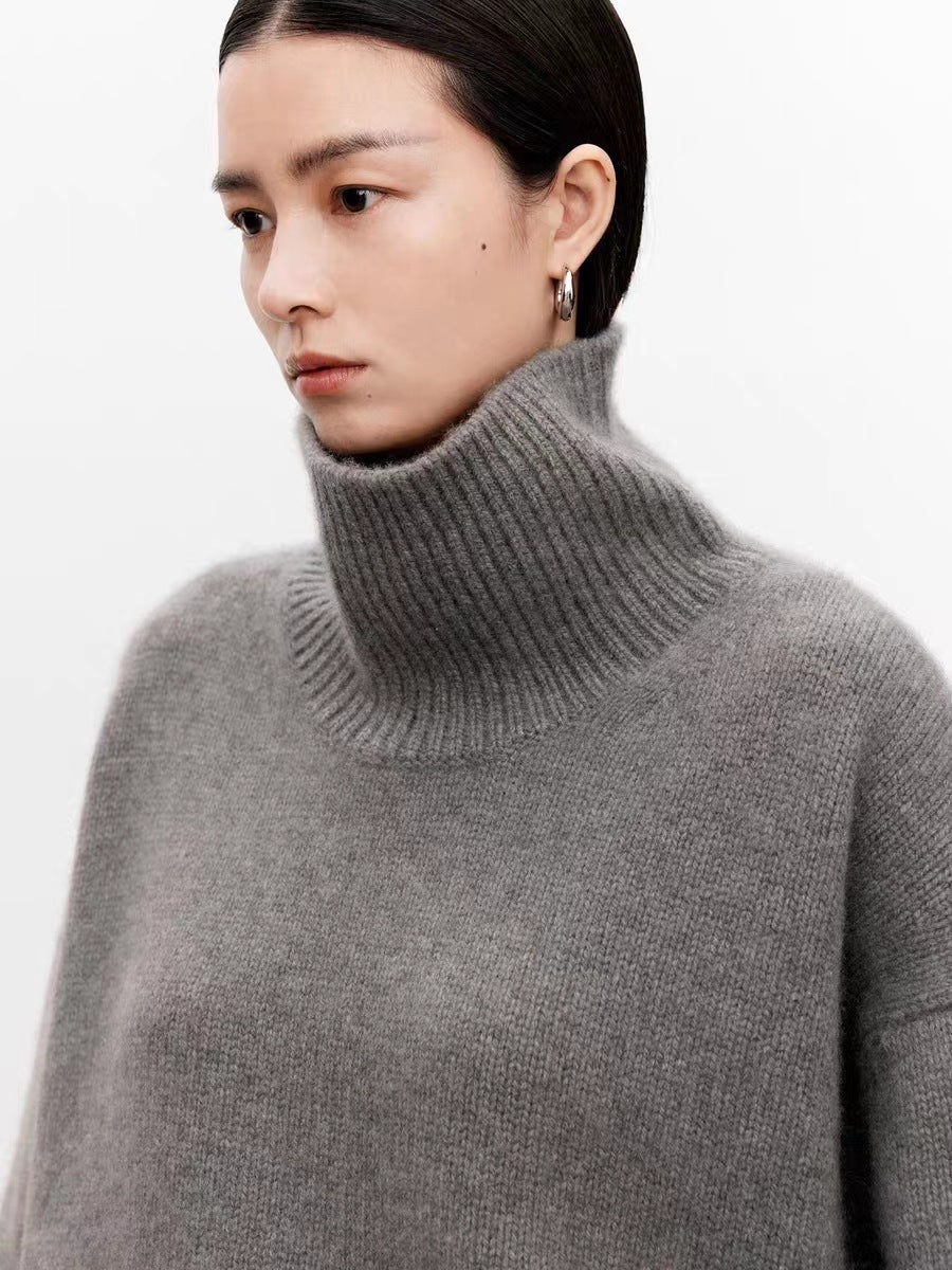 Women's Turtleneck Sweater, Oversized, for Autumn and Winter