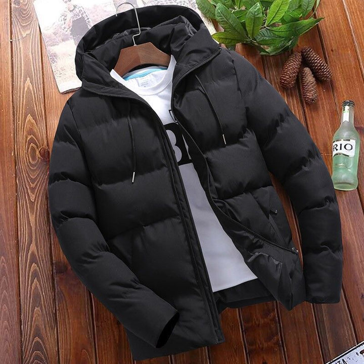 Men's padded jacket with hood, short