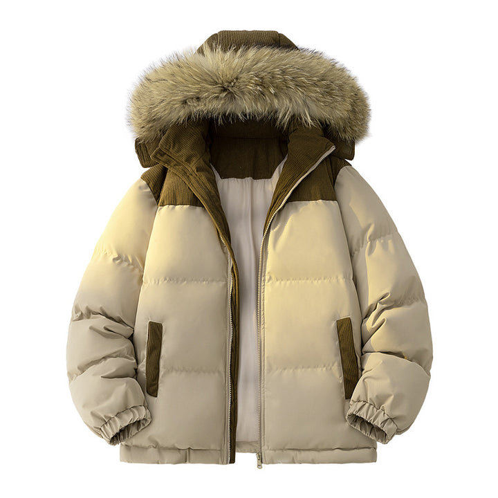 Padded unisex quilted jacket with stand-up collar