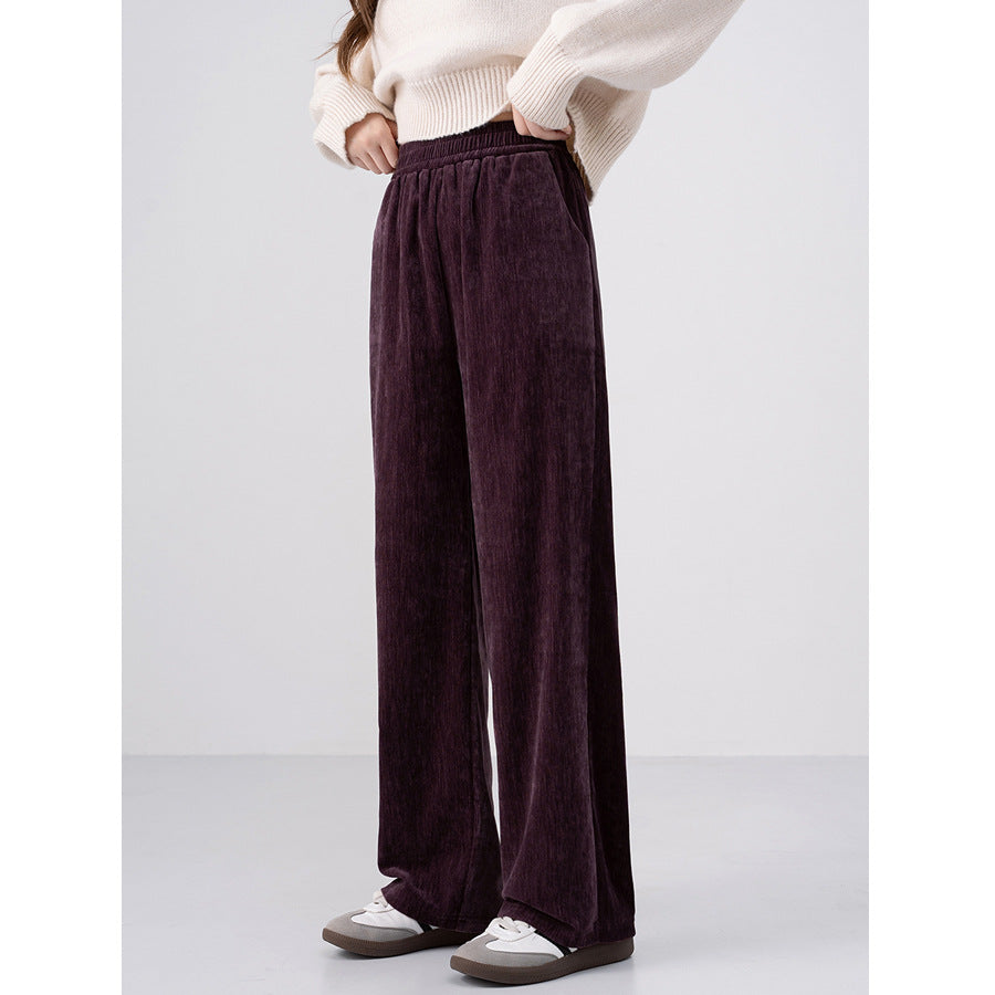 Chenille-cord-pants with wide leg, warm and flowing