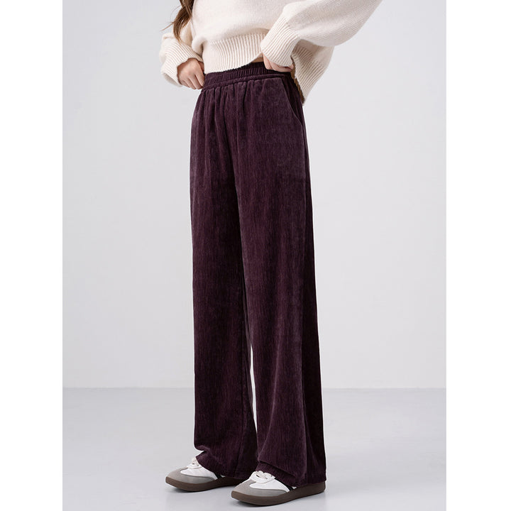 Chenille-cord-pants with wide leg, warm and flowing
