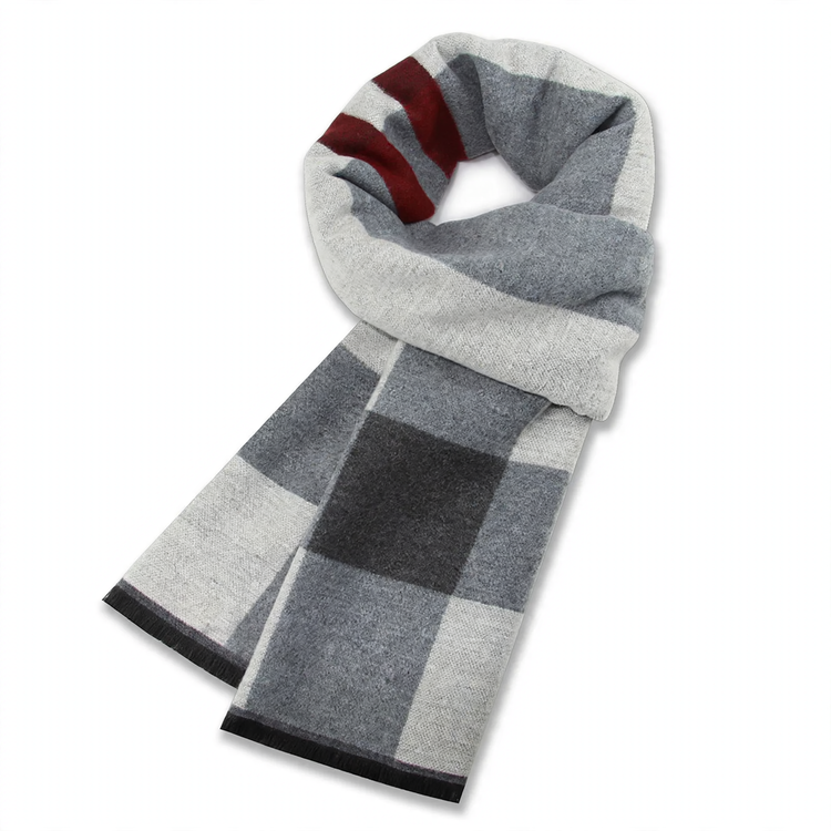 Checked scarf made of wool blend fabric